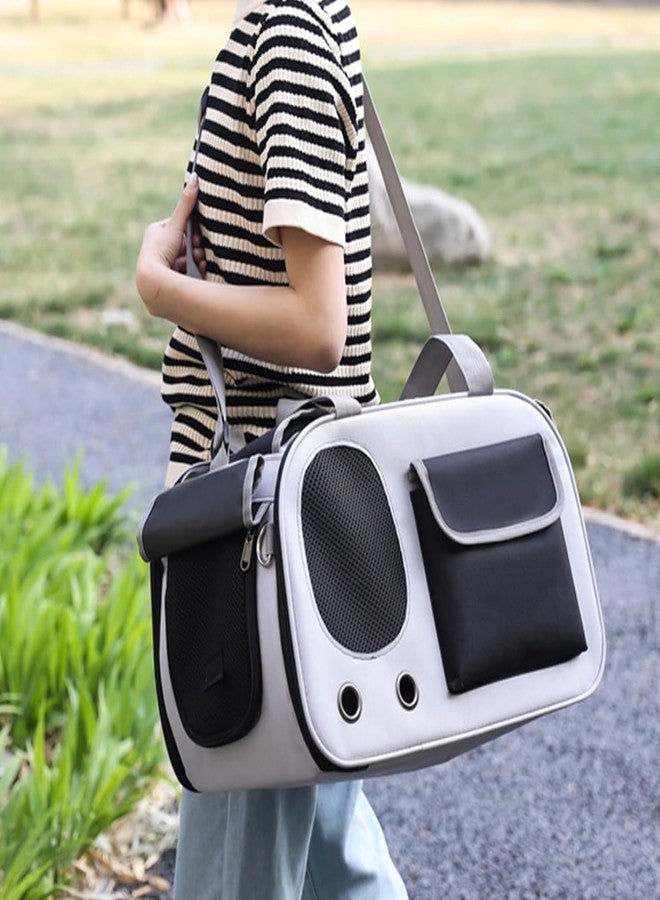 Glaceon Pet Travel Bag Cat Carrier Roller Shutter Design with Adjustable Strap, Soft Sided Dog Carrier, Collapsible Cat Travel Bag, Stable Stand, Ventilated Window, Small Medium Pet Carrier (White) - Image 4